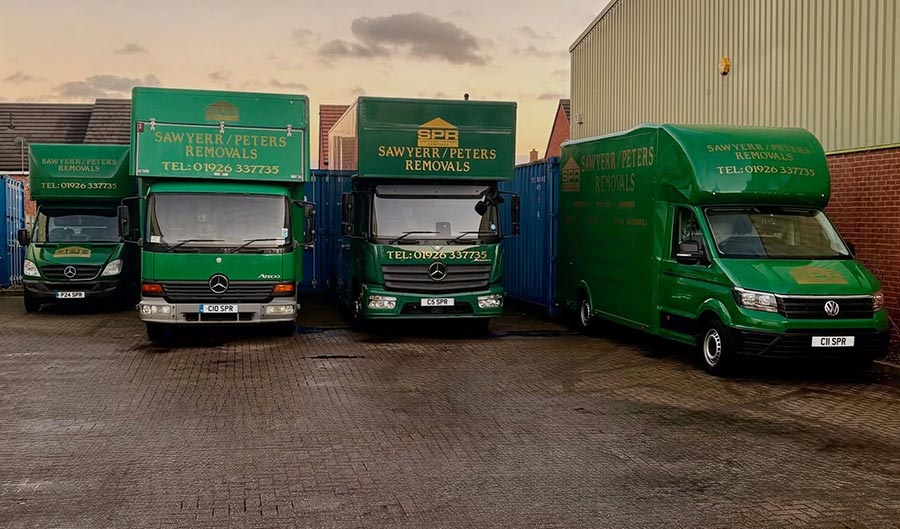 SPR removal trucks in a row